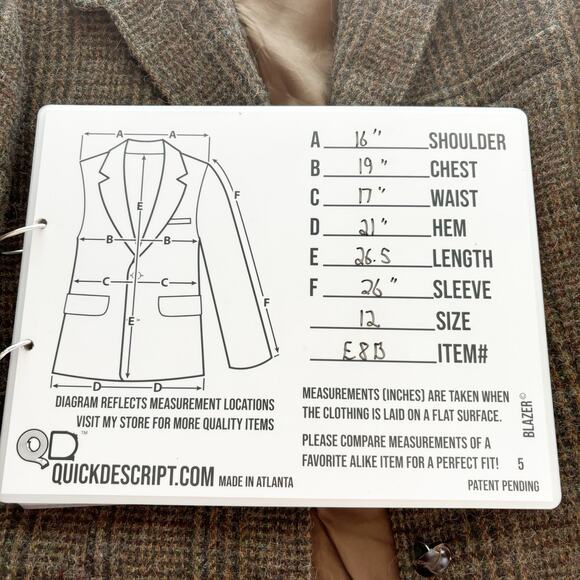 Ralph Lauren Italian Lambswool Alpaca Plaid Tweed Blazer Womens 12 - Picture 11 of 13